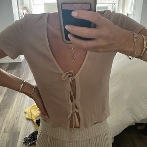 Aritzia Wilfred lace up tshirt